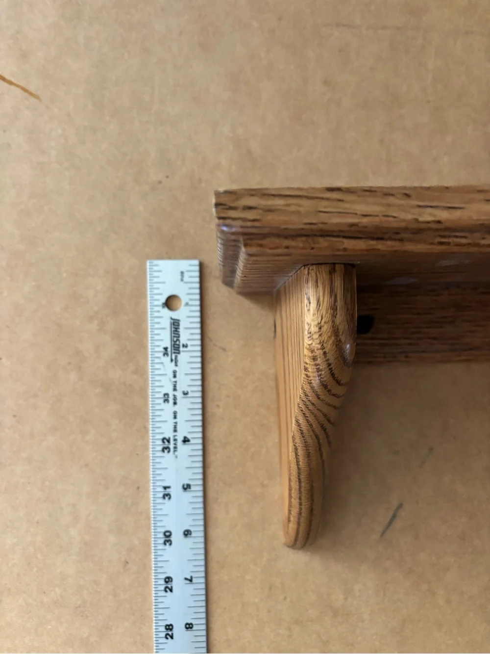 Hand Crafted Wall Display Shelf - Brown Wood